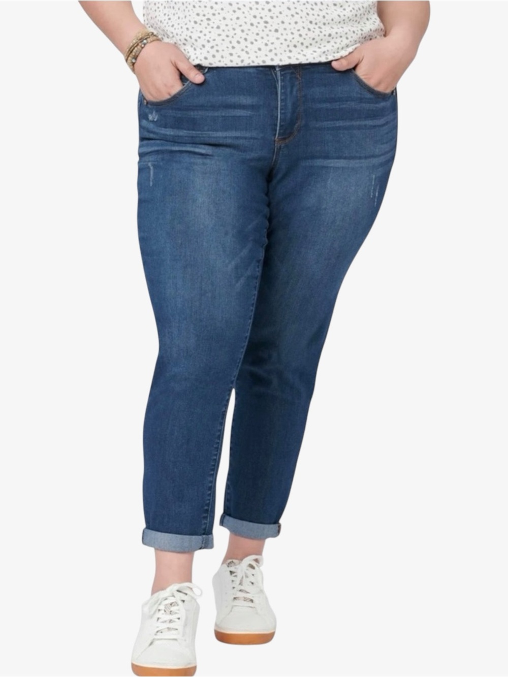 Democracy "Ab"solution Indigo Denim Ankle Skimmer Skinny Jeans 12 Tummy Control
